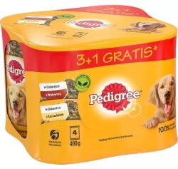 PEDIGREE Adult 3+1 zselés kutyatáp konzerv (2x csirke, 2x marha) 4x400g