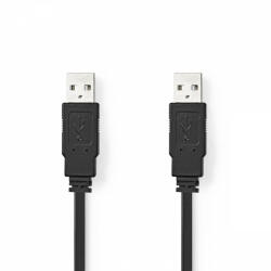 Nedis USB kábel | USB 2.0 | USB-A Dugasz | USB-A Dugasz | 480 Mbps | Nikkelezett | 1.00 m | Lapos | PVC | Fekete | Műanyag Zacskó (CCGP60005BK10)