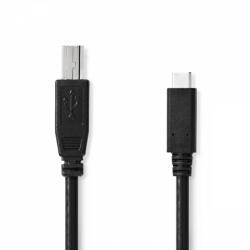 Nedis USB kábel | USB 2.0 | USB-C Dugasz | USB-B Dugasz | 480 Mbps | OTG | Nikkelezett | 1.00 m | Kerek | PVC | Fekete | Boríték (CCGP60650BK10)