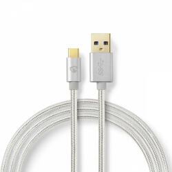 Nedis USB kábel | USB 3.2 Gen 1 | USB-A Dugasz | USB-C Dugasz | 5 Gbps | Aranyozott | 1.00 m | Kerek | Márkás / Nejlon Tok | Aluminium | Ablakos Fedő Doboz (CCTB61600AL10)