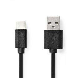 Nedis USB kábel | USB 2.0 | USB-A Dugasz | USB-C Dugasz | 480 Mbps | Nikkelezett | 2.00 m | Kerek | PVC | Fekete | Boríték (CCGP60600BK20)