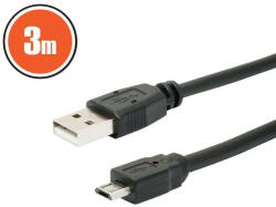 Delight USB kábel 2.0 A dugó - B dugó (micro) 3m (20327)