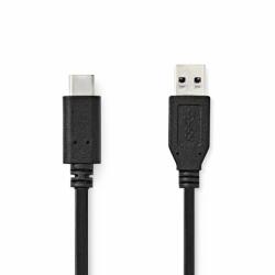 Nedis USB kábel | USB 3.2 Gen 2 | USB-A Dugasz | USB-C Dugasz | 10 Gbps | Nikkelezett | 1.00 m | Kerek | PVC | Fekete | Műanyag Zacskó (CCGP61650BK10)