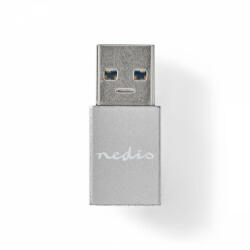 Nedis USB-A Adapter | USB 3.2 Gen 1 | USB-A Dugasz | USB-C Aljzat | 5 Gbps | Nikkelezett | Ezüst | Fedődoboz (CCTB60925AL)