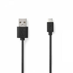 Nedis USB kábel | USB 2.0 | USB-A Dugasz | USB Micro-B Dugasz | 480 Mbps | Nikkelezett | 3.00 m | Kerek | PVC | Fekete | Papírfüles (CCGT60500BK30)