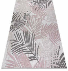 My carpet company kft Fonott sizal szőnyeg SION pálmalevelek, tropikus 2837 lapos szövött ecru / rózsaszín 200x290 cm (D130)