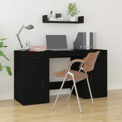 vidaXL Birou cu dulap, negru, lemn prelucrat (3185432)