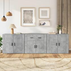vidaXL Servante, 3 piese, gri beton, lemn prelucrat (3185419) Comoda
