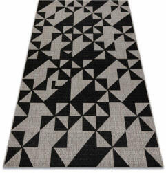 My carpet company kft Fonott sizal floorlux szőnyeg 20489 ezüst / fekete HÁROMSZÖGEK 20 (DEV743)