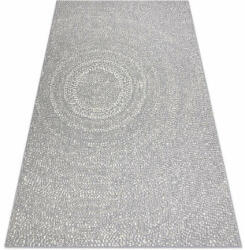 My carpet company kft Fonott sizal flat szőnyeg 48832637 Körök, pontok szürke / krém 140x200 cm (B1457)