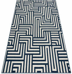 My carpet company kft Szőnyeg SPRING 20421994 labirintus szizál, hurkolt - krém / kék 2 (B1300)