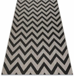 My carpet company kft Fonott sizal floorlux szőnyeg 20340 ezüst / fekete Cikcakk 160x230 cm (DEV747)