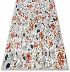 My carpet company kft Szőnyeg BOTANIC 65239 Virágok, lapos szőtt - szürke 157x220 cm (D1017)