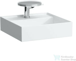 Laufen Kartell By Laufen 46x46 cm-es kézmosó speciális rejtett lefolyóval, LCC bevonattal, fehér H8153314001111 (H8153314001111)