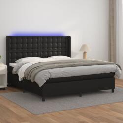 vidaXL fehér műbőr rugós ágy matraccal és LED-del 180x200 cm (3139397)