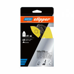Norton Clipper Q131F delta tépőzáras csiszolólap 105x175mm P40, 5 db/csomag (CT219940)