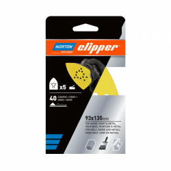 Norton Clipper Q131F delta tépőzáras csiszolólap 93x135mm P40, 5 db/csomag (CT219947)