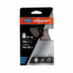 Norton Clipper A275 eltömődés mentes delta csiszolólap 100x150mm P180, 5 db/csomag (CT216192)