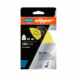 Norton Clipper Q131F delta tépőzáras csiszolólap 93x135mm P120, 5 db/csomag (CT219951)