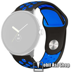 Google Pixel Watch 3 41mm, Watch 2, Watch 1, Okosóra szíj, Légáteresztő, Sportoláshoz, Szilikon, 95+125mm hosszú, Fekete, Kék
