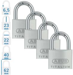 ABUS 727TI/40 Quads lakat szett - 4 db egységkulcsos lakat (10056436-01)