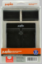 Jupio Dual Charger Kit - USB-s töltő 2db utángyártott Canon LP-E6 akkumulátorral