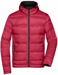 James & Nicholson (Daiber) Könnyű férfi dzseki kapucnival JN1152 - Piros / fekete | 2XL (1-JN1152-1774103)