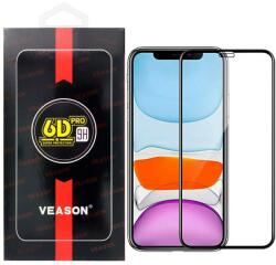 Apple 11 Pro / X / XS üvegfólia, tempered glass, előlapi, edzett, hajlított, fekete kerettel, Veason 6D Pro