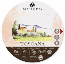 Fedrigoni Magnani Toscana akvarelltömb, 100% pamut, 300 g, 32 cm kerek, 20 lap, érdes