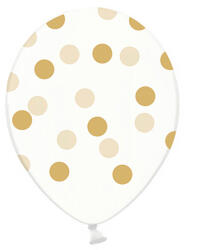 Belbal Lufi, átlátszó, arany pöttyös, 30cm, 5 db/cs