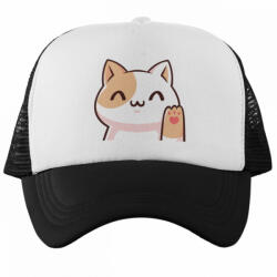  Integető cuki cica Emoji - Trucker Hálós Baseball Sapka (414652)