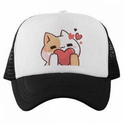  Szerelmes cuki cica Emoji - Trucker Hálós Baseball Sapka (756534)