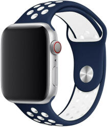 Apple Watch kék-fehér sport szilikon szíj 38/40/41/42 (series10)mm