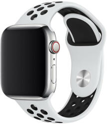 Apple Watch fehér-fekete sport szilikon szíj 38/40/41/42 (series10)mm