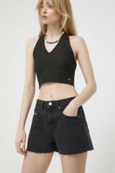 Tommy Jeans farmer rövidnadrág női, fekete, sima, magas derekú - fekete 28 - answear - 24 990 Ft