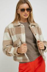 Abercrombie & Fitch gyapjú keverék dzseki női, bézs - bézs XL