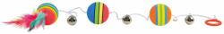 TRIXIE Jucarie 3 mingi Rainbow cu Clopotel Pe Sfoara