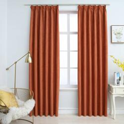vidaXL Draperii opace cu cârlige, 2 buc. , ruginiu, 140 x 225 cm (134474)