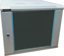 Dateup Cabinet Metalic Dateup 6U 600 x 450, dezasamblat, montare pe perete, usa din sticla, panouri laterale detasabile si securizate Gri (MP.6406.9000)