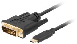 Lanberg CA-CMDV-10CU-0005-BK video cable adapter 0.5 m USB Type-C DVI-D Black (CA-CMDV-10CU-0005-BK) - pcone