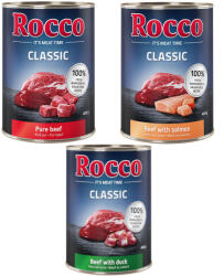 Rocco Rocco Pachet economic Classic 24 x 400 g - Mix exclusiv: Vită pură, și somon, rață