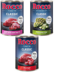 Rocco Rocco Pachet economic Classic 24 x 400 g - Mix cu vită: Vită pură, și inimi de vițel, rumen