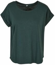 Build Your Brand Tricou cu spatele prelungit pentru femei - Verde de sticlă | S (BY036-1000343569)