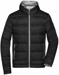 Daiber Jachetă subțire cu glugă pentru bărbați JN1152 - Neagră / argintiu | 3XL (JN1152-1774070)