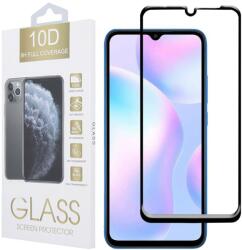 Xiaomi Redmi 9A / 9AT / 9i / 9C üvegfólia, tempered glass, előlapi, 10D, edzett, hajlított, fekete kerettel