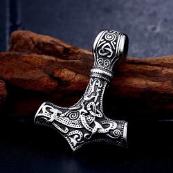 Elegance nemesacél MJÖLNIR medál, Thor kalapácsa 57 mm x 37 mm (5700)