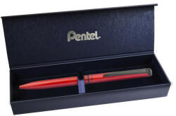 Pentel Rollertoll, 0, 35 mm, rotációs, matt piros tolltest, PENTEL "EnerGel BL-2507" kék (BL2507B-CK)