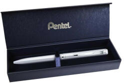 Pentel Rollertoll, 0, 35 mm, rotációs, ezüst tolltest, PENTEL "EnerGel BL-2007" kék (BL2007Z-AK)