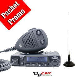 PNI Pachet statie radio auto CB PNI Escort HP 6500 ASQ, squelch automat + Antena radio CB PNI ML145 lungime 145cm + Baza magnetica (PNI-PACK66)