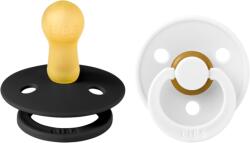 BIBS - Set 2 suzete Colour Latex, tetina rotunda, 6 luni +-Black/White